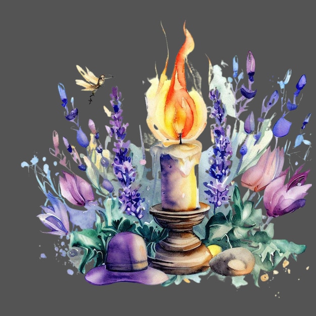 사진 라벤더 에 있는 마법 의 램프