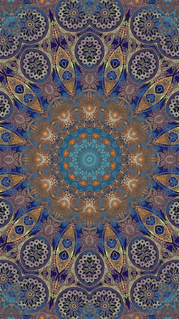 Magic mystic mandala Esoteric geometric fractal Kaleidoscopic background