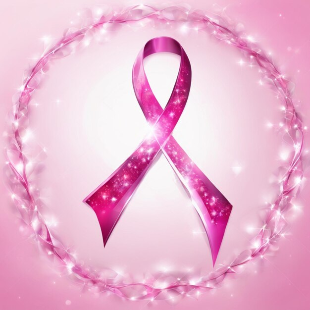 Foto magico nastro rosa donna con cancro al seno