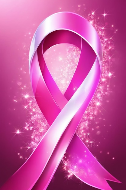 magic pink ribbon breast cancer woman