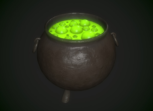 magic pot with potion on the background