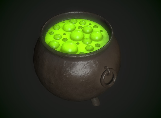 magic pot with potion on the background