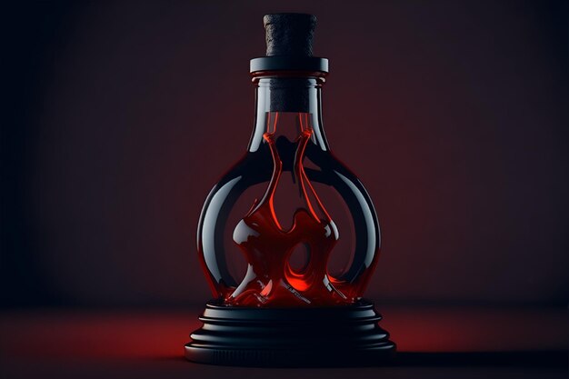 A magic potion bottle with red liquid inside