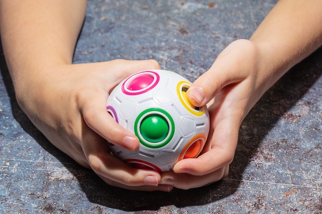 Foto magic rainbow ball fidget ball speed cube puzzle ball cube rompicapi giocattolo educativo per bambini, adulti