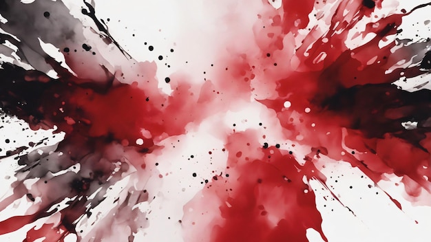 Magic red and black watercolor splash wings butterfly background