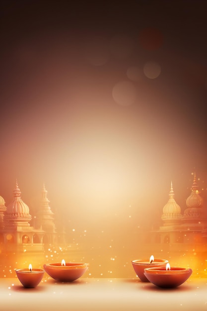 Magica nebbia morbida diwali festival poster sfondo con spazio di copia vuoto