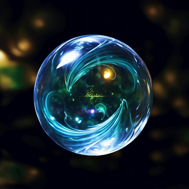 Magic swirl inside a crystal texture ball AI generative