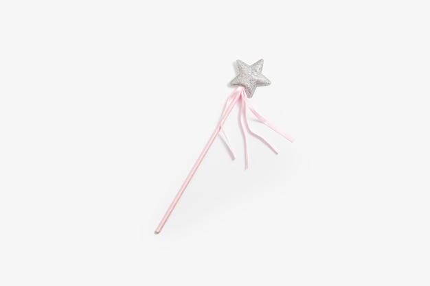 Magic wand on a white background Top view flat lay