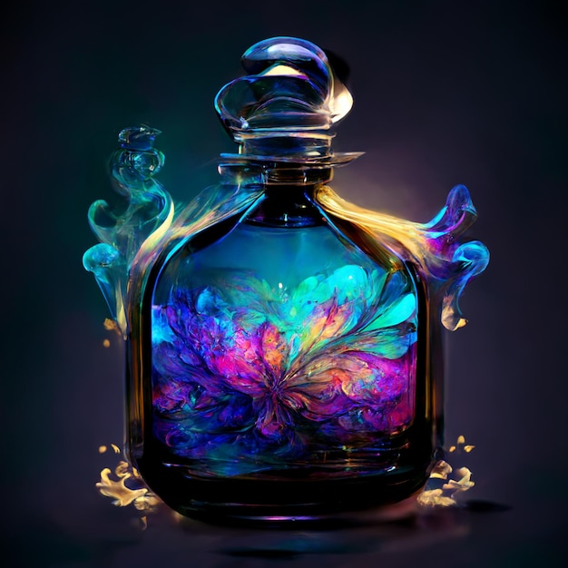 Magical abstract fantasy perfume fragrance generative ai