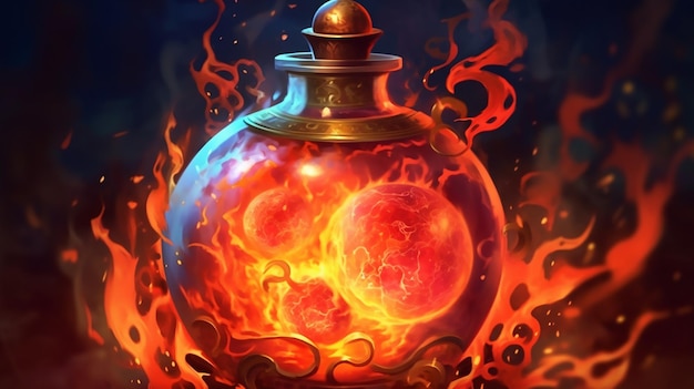 Magical alchemical potion inferno