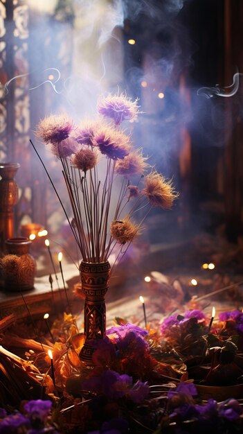 A Magical Atmosphere with Incense Sticks