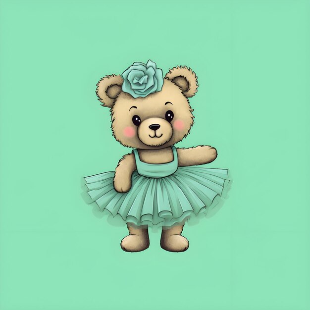 Magical ballerina bear clip