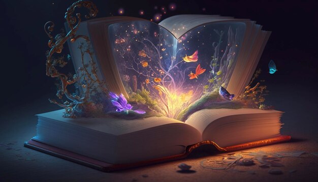 Волшебная книга, содержащая фантастические истории Generative Ai