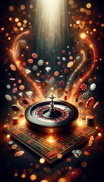 Волшебная рулетка казино с плавающими бриллиантами Боке