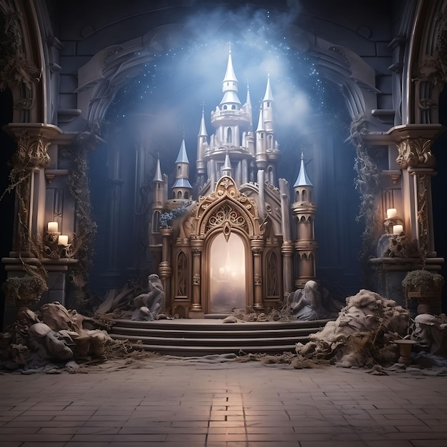 Magical Castle Enchanted Castle Backdrop Castle Interior Bac Creative Design Live Stream Background