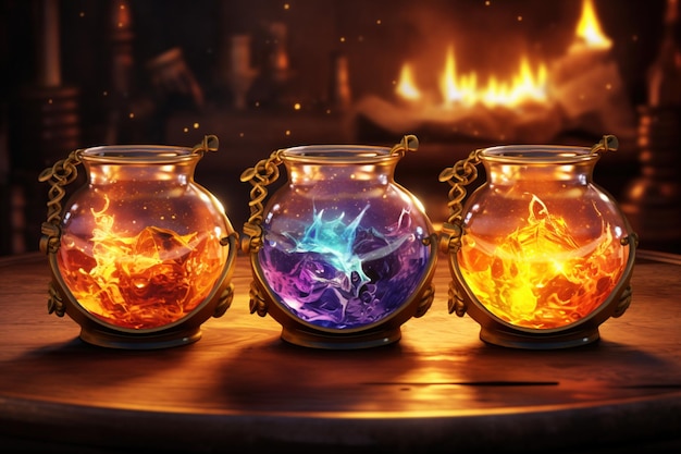 magical Cauldron with glowing liquid