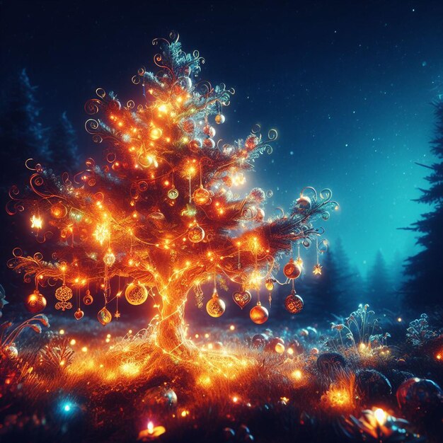 Photo magical chrismas tree 2k