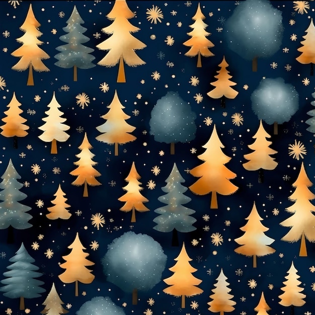 Magical Christmas trees background