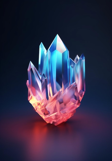 A magical crystal with swirling colors digital art style illustration