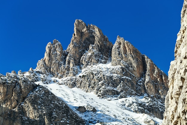 Magical Dolomites Mountains with snow