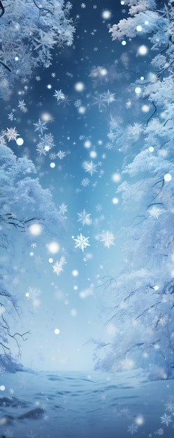 Magical dramatic snow theme winter background