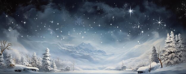 Photo magical dramatic snow theme winter background