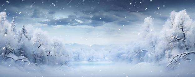 Magical dramatic snow theme winter background