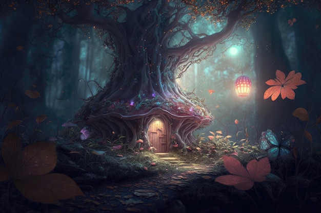 Magical fairytale forest fantasy