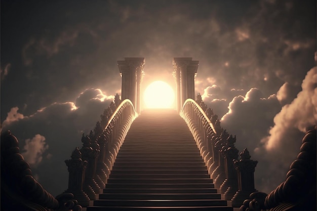 Magical fantasy background of stairway to heaven