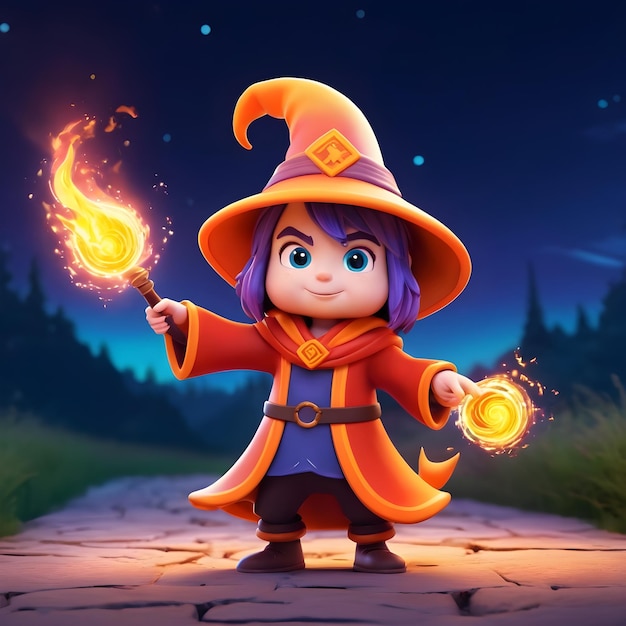 magical fantasy cartoon wizard