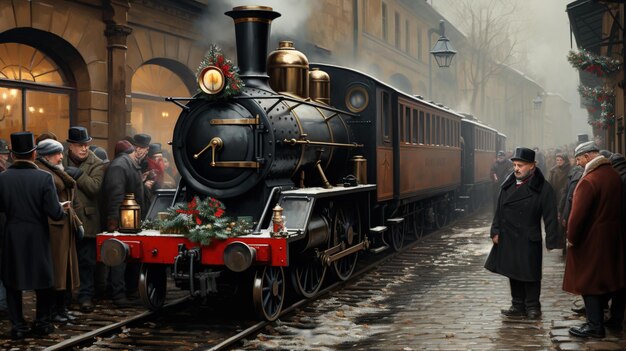 Photo magical fantasy train to reach destination