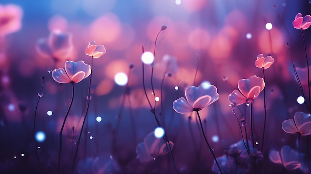 magical flowers digital backdrop wallpaper