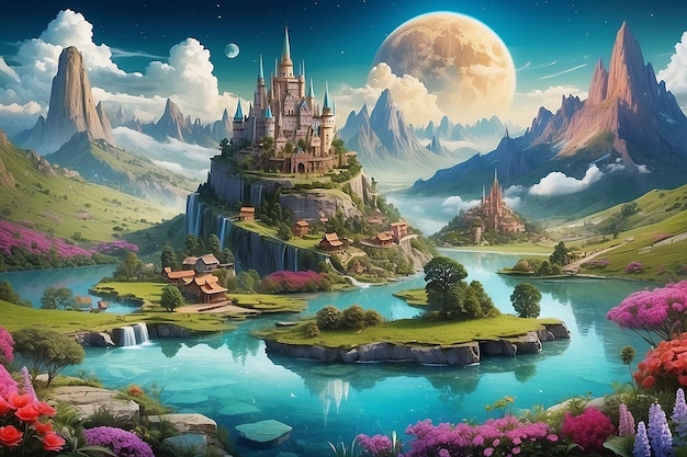 Magical landscape collage