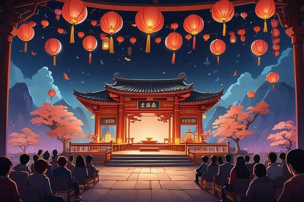 Magical Lantern Festival Cartoon Stage Illumination