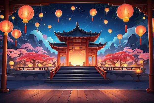 Magical Lantern Festival Cartoon Stage Illumination