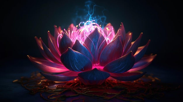 A magical Lotus Flower on the WaterGenerative AI