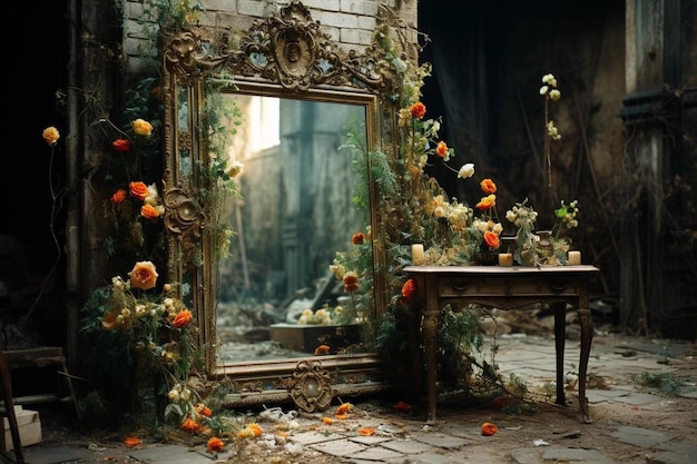 Волшебные зеркала Фотокомпозиции зеркало в заброшенном заколдованном замке 7