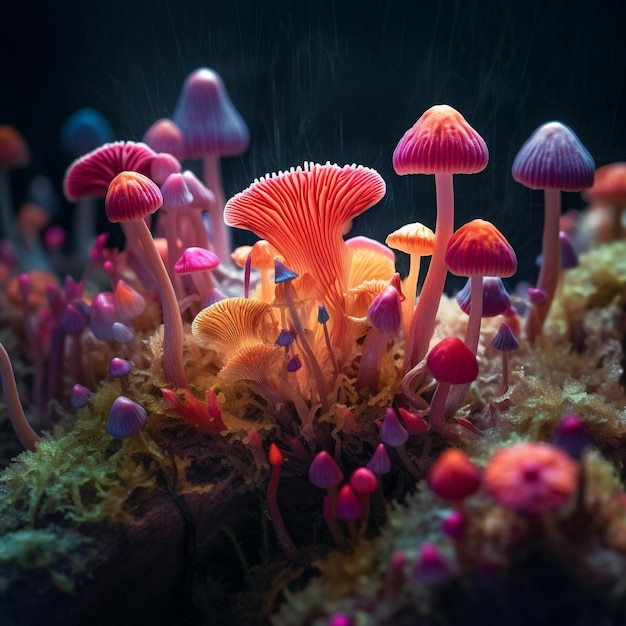 Magical Mushroom Forest at Night