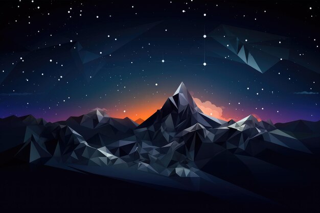 Photo magical nature wallpaper during summer night high in mountains generative ai