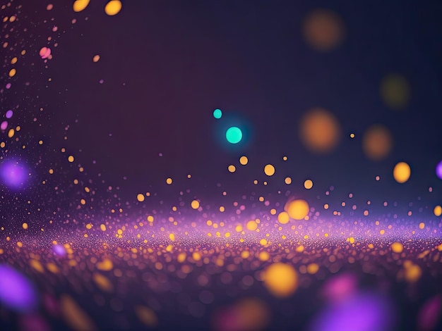 Magical neon background with bokeh and tiny ai generative