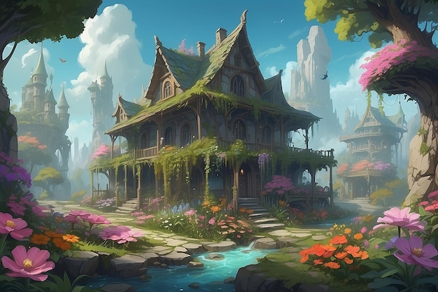 Magical Pappy Flowers Fantasy World Concept Art