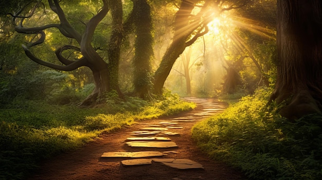 Magical path in the forest