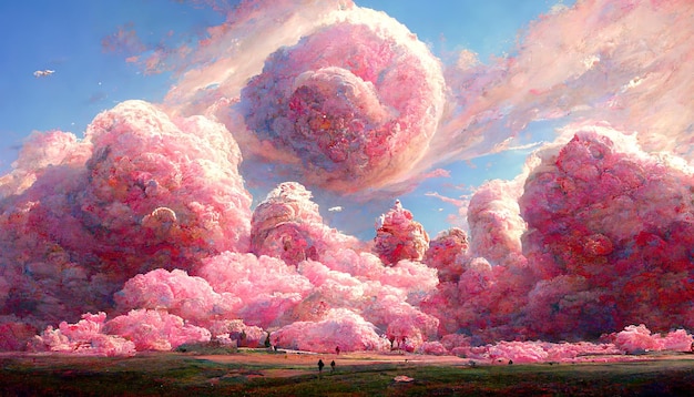 Magical pink clouds