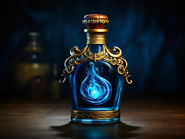 Магическое зелье скорости на этикетке бутылки есть символ вихря, указывающий на скорость