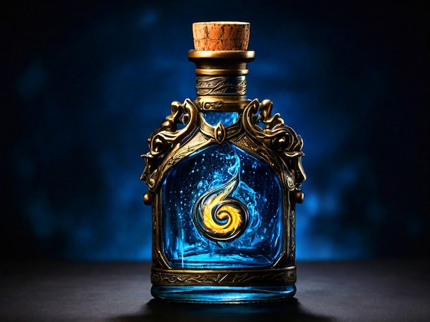 magical Potion of Speed the label on the bottle has a symbol of a swirl suggesting speed