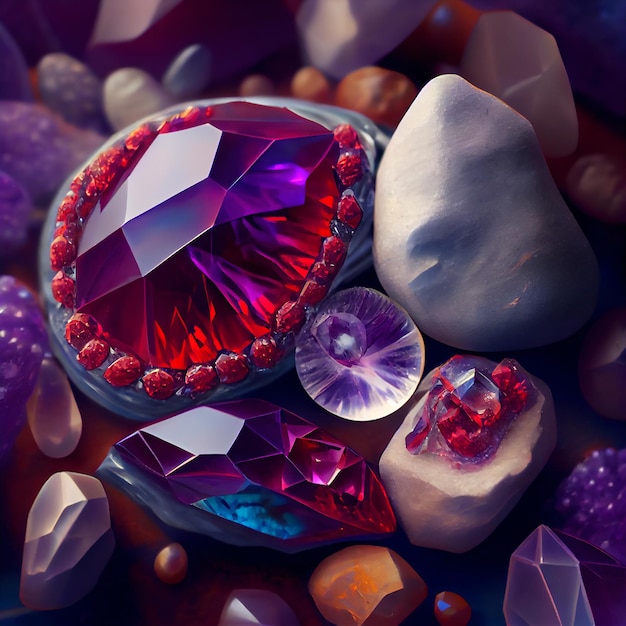 Magical purple gems