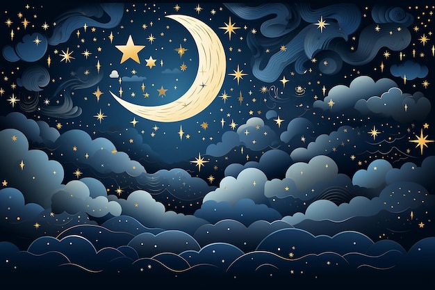 Photo magical starry night abstract background