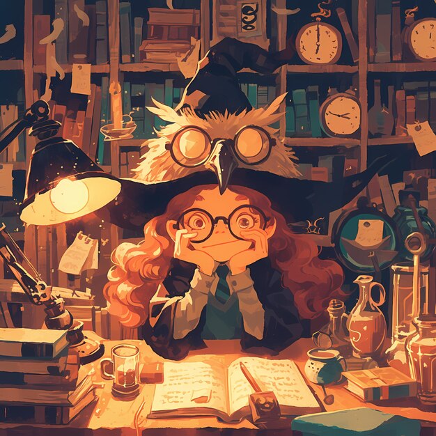 Magical Study Atmosphere for Stock Image