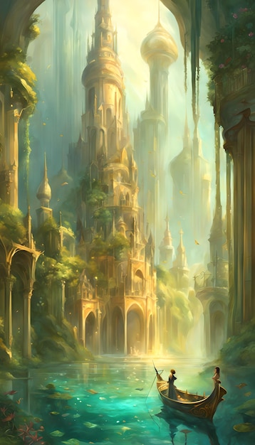 Magical Underwater City Fantasy Wallpaper