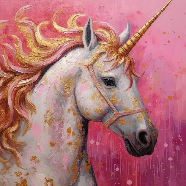 Magical unicorn full of colors and so many details magic horse from fairy tale